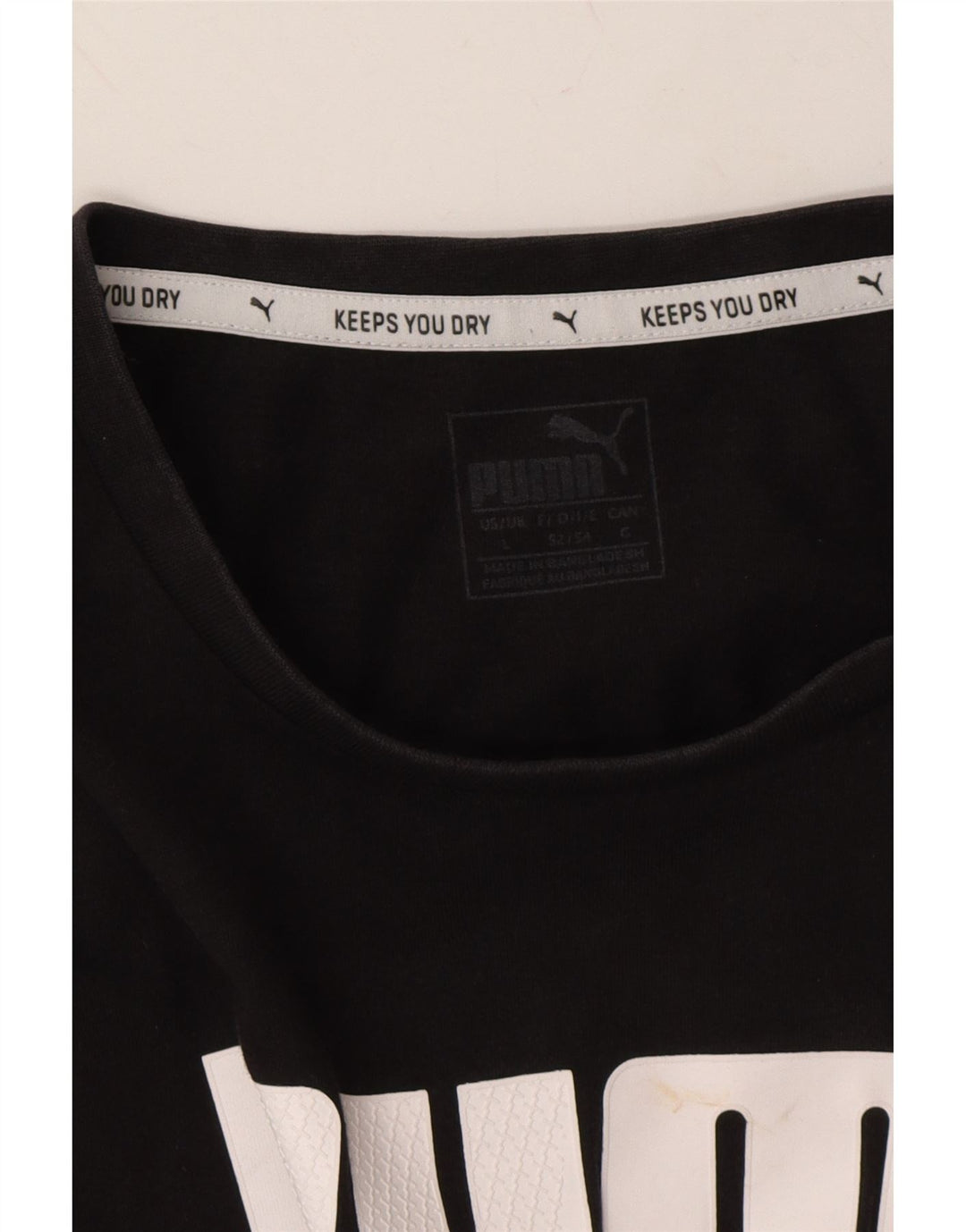 PUMA Mens Graphic T-Shirt Top Large Black Cotton Vintage Puma and Second-Hand Puma from Messina Hembry 