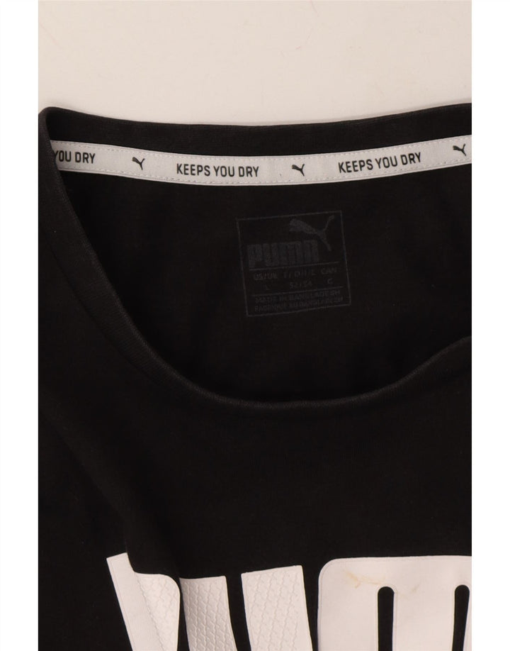 PUMA Mens Graphic T-Shirt Top Large Black Cotton Vintage Puma and Second-Hand Puma from Messina Hembry 