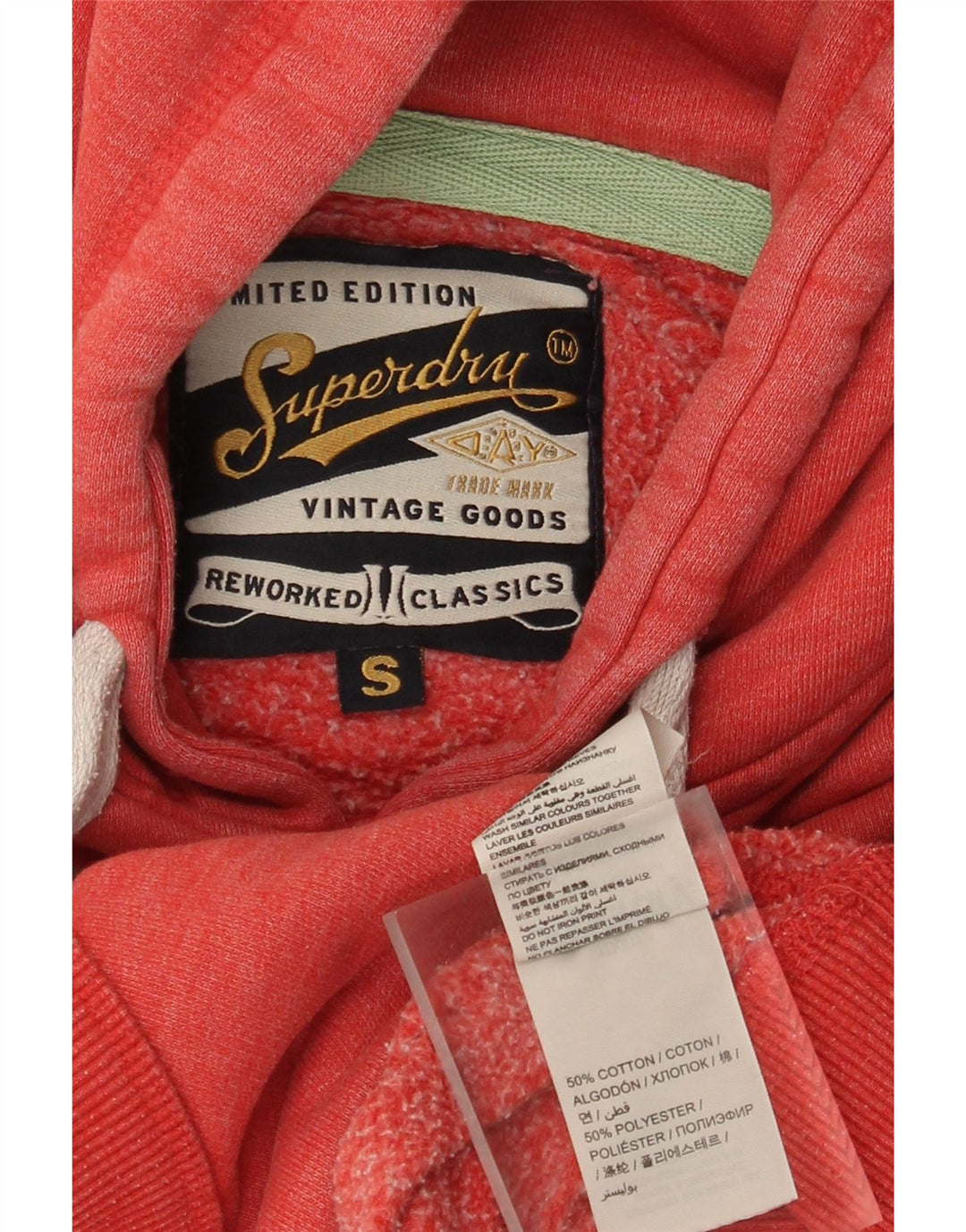 Superdry Mens Graphic Hoodie Jumper Small Red Cotton