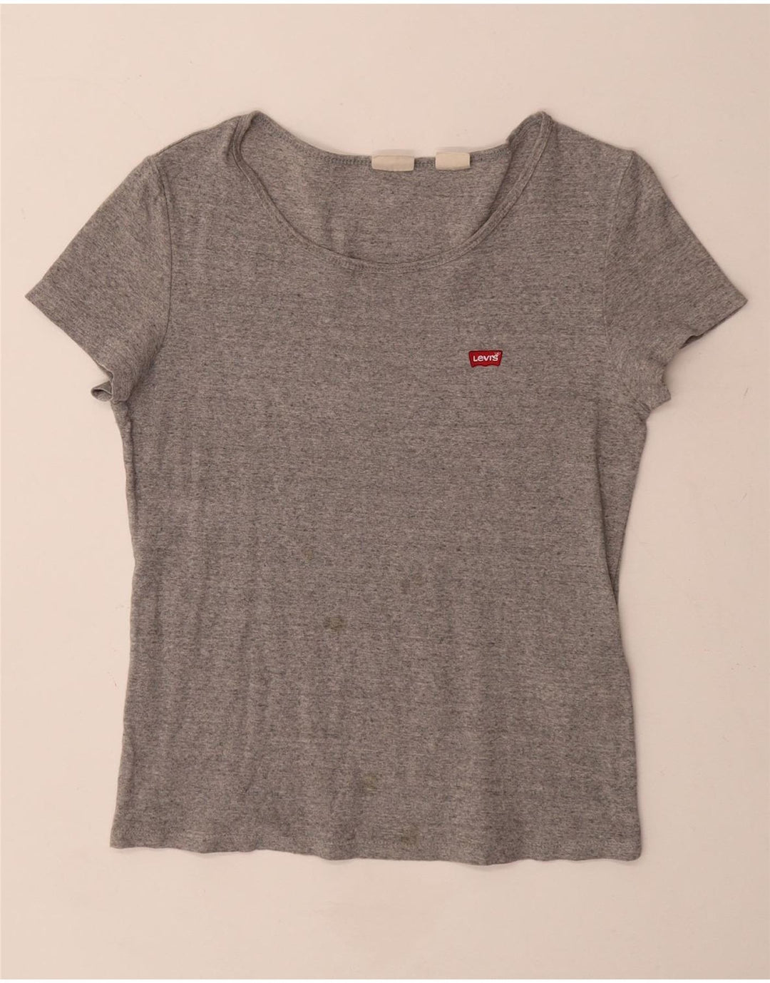 Levi's Womens T-Shirt Top UK 12 Medium Grey Flecked Cotton