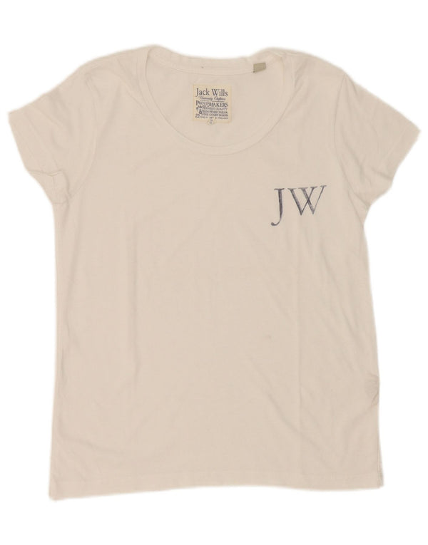 Jack Wills Camiseta gráfica para mujer Top UK 6 XS Algodón blanco