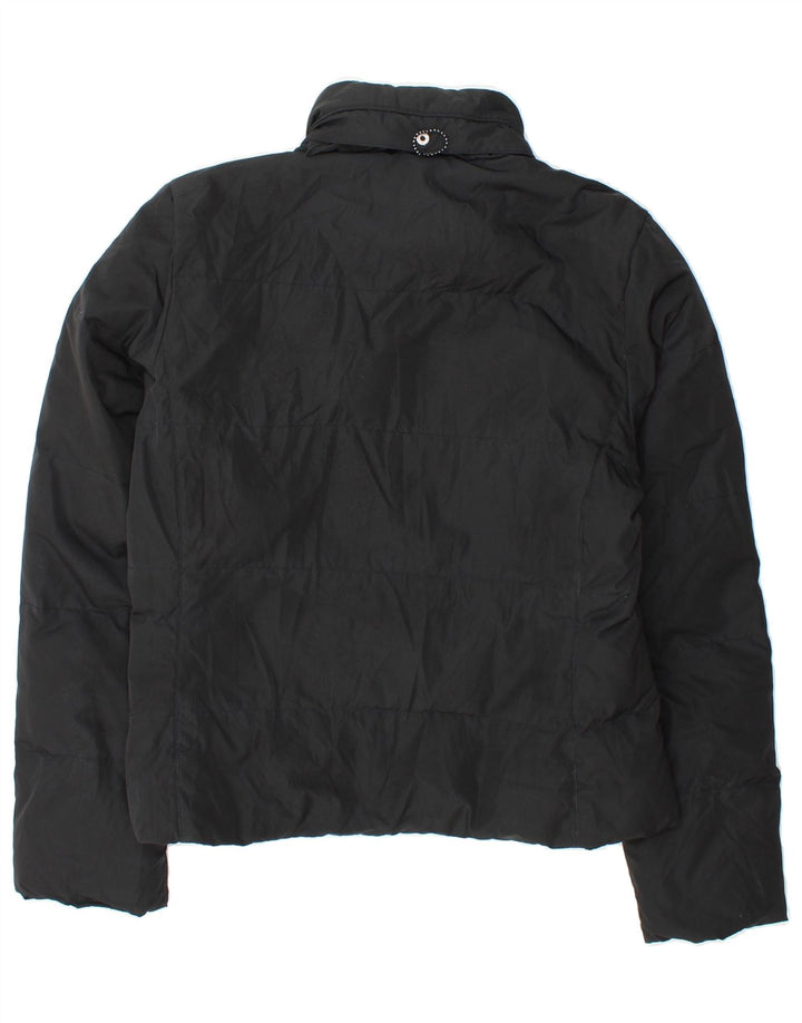 CHAMPION Womens Hooded Padded Jacket UK 16 Large Black Polyester Vintage Champion and Second-Hand Champion from Messina Hembry 
