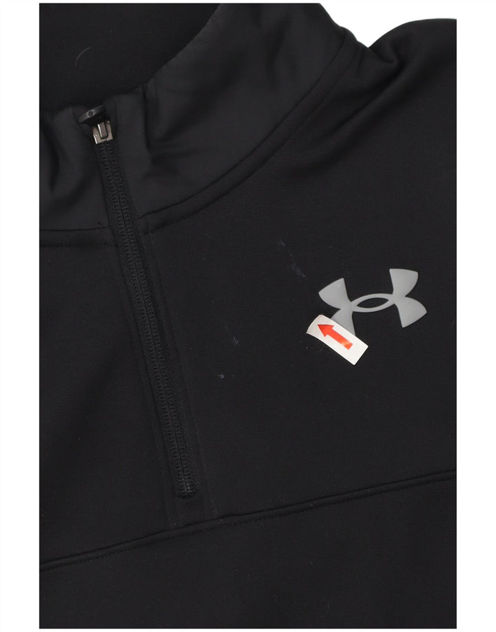 Under Armour Mens Zip Neck Loose Fit Sweatshirt Jumper Medium Black