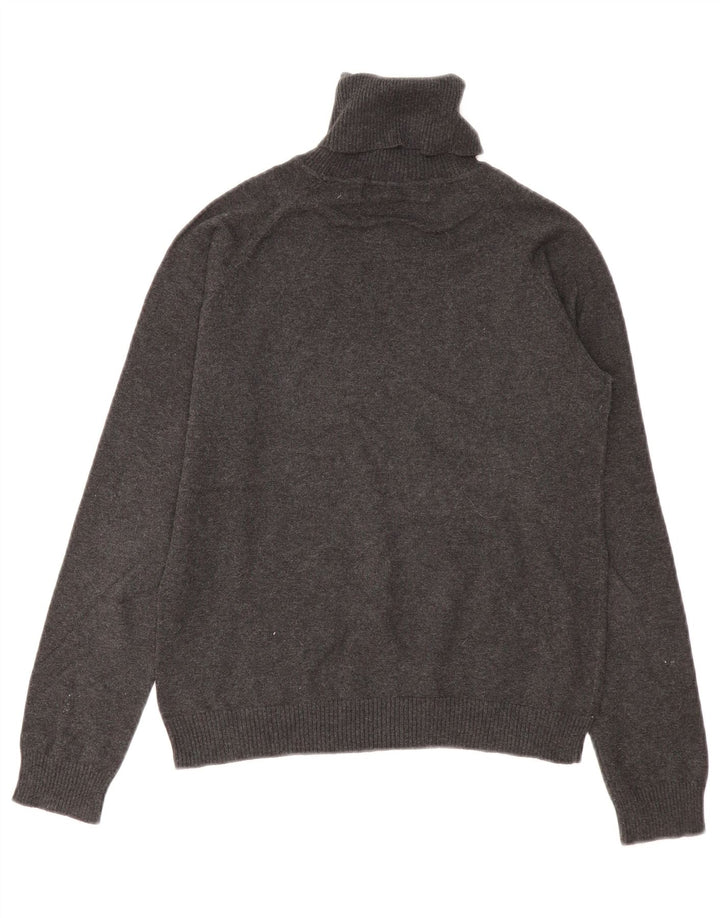 Zara Womens Crop Roll Neck Jumper Sweater UK 14 Large Grey