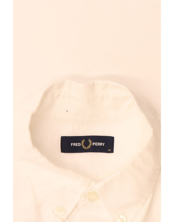 Cămașă FRED PERRY pentru bărbați, bumbac alb mediu