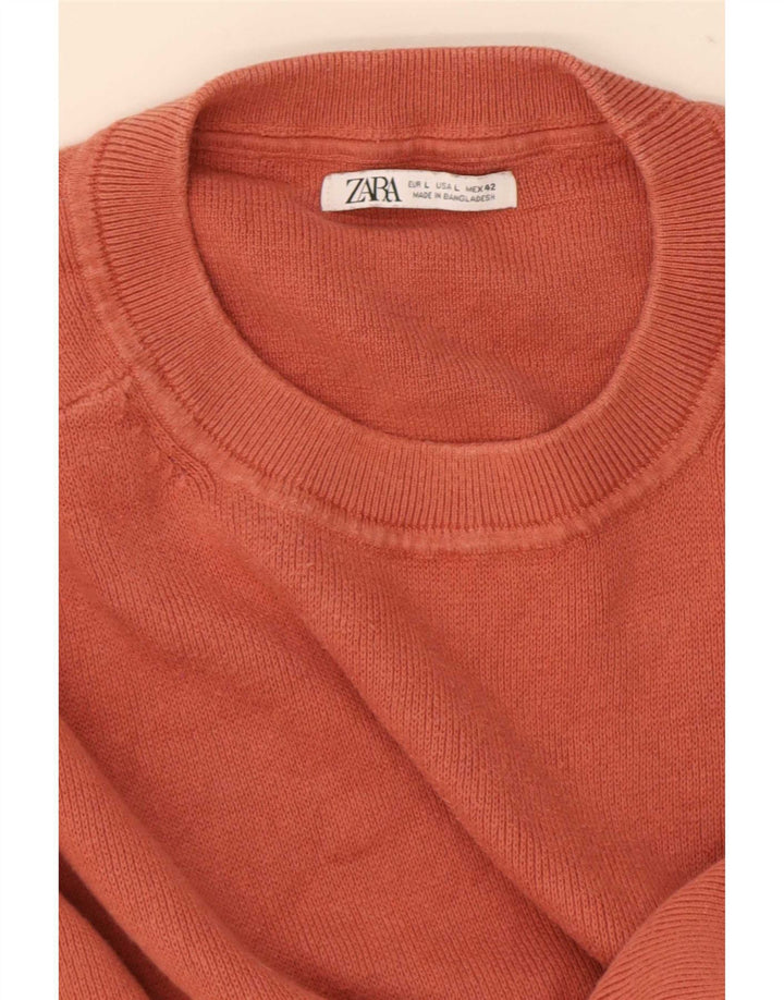 Maglione maglione girocollo da uomo Zara grande rosso