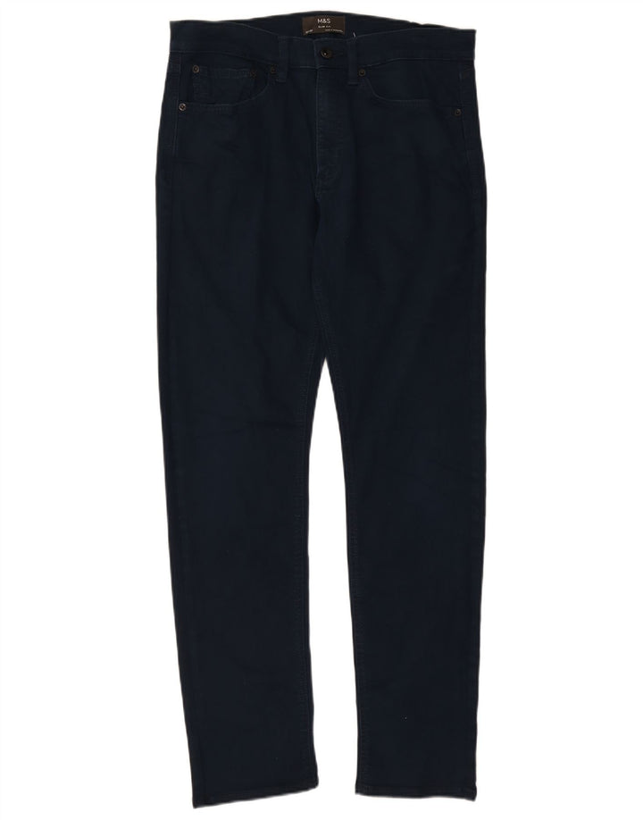Мужские узкие джинсы Marks & Spencer W32 L31 синие, хлопок