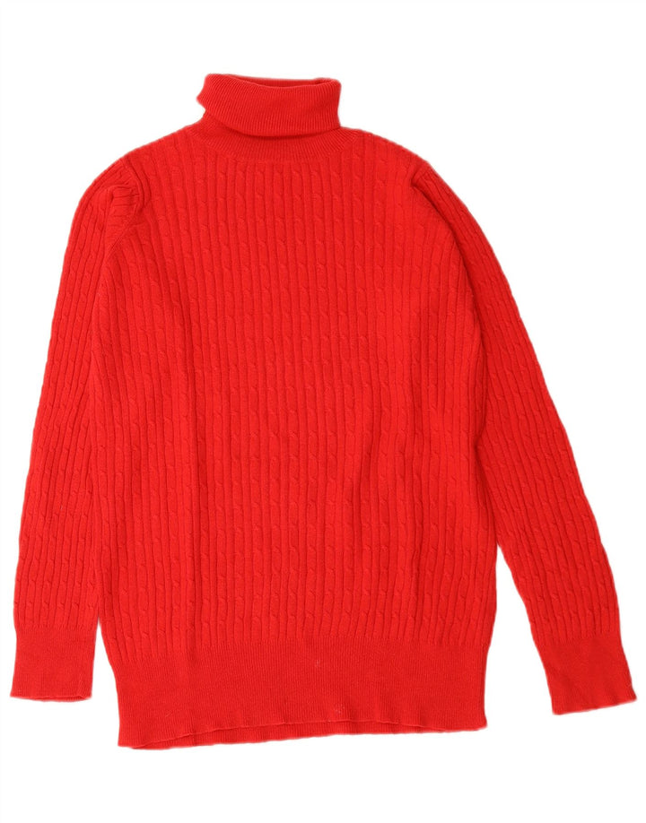 Zara Womens Roll Neck Jumper Sweater UK 14 Large Red