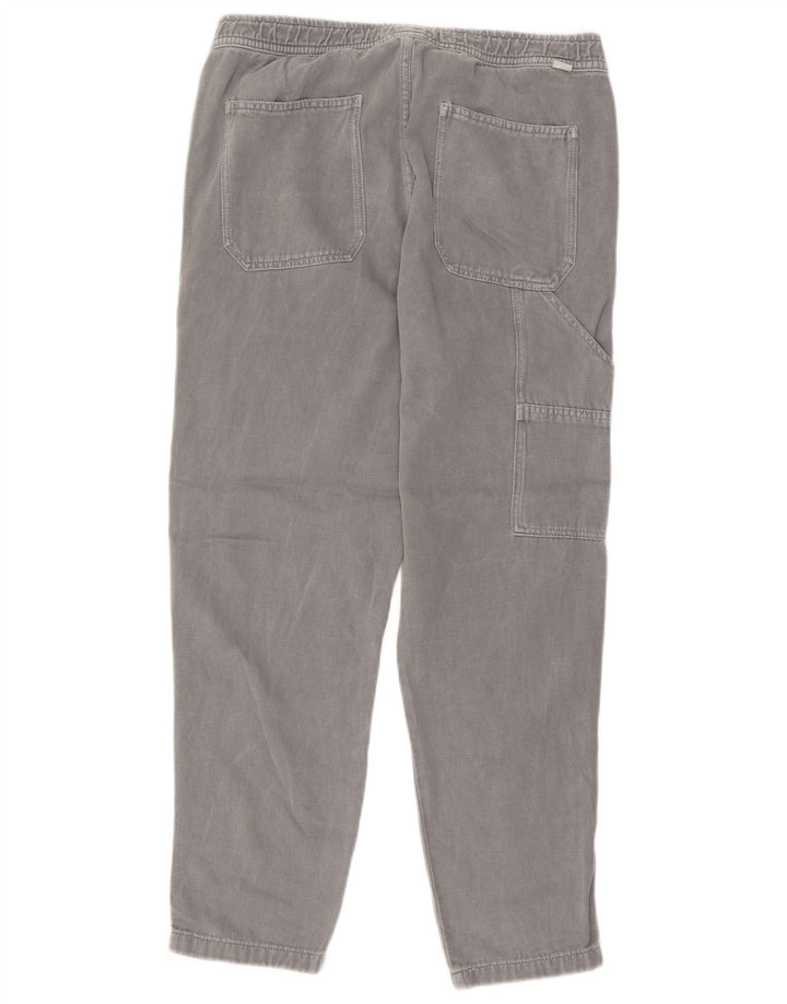 ZARA Womens Straight Cargo Trousers Large W32 L29 Grey Cotton