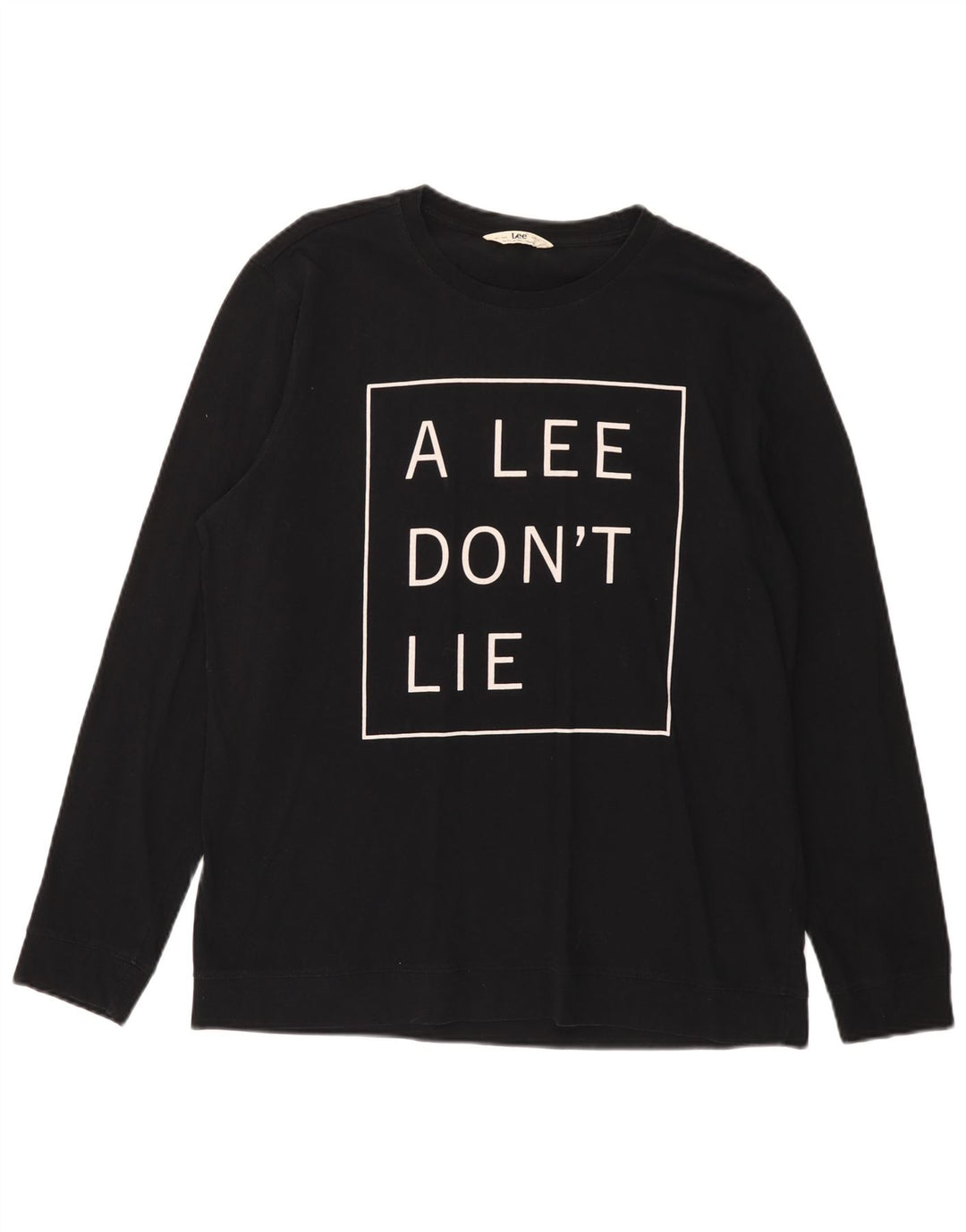 Top grafico da uomo LEE manica lunga XL in cotone nero