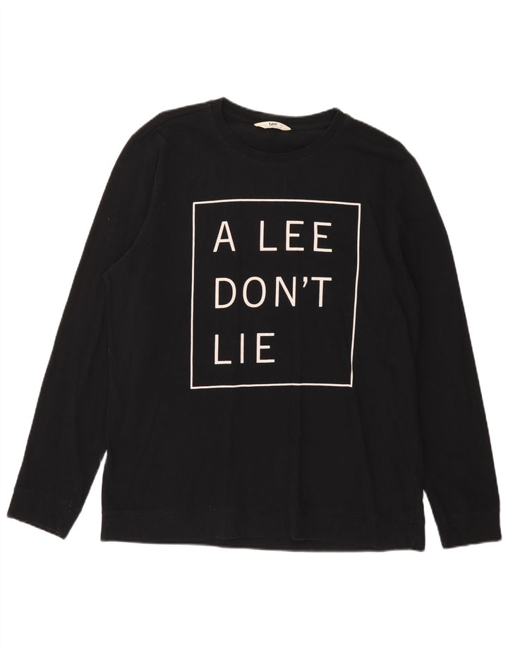 Top grafico da uomo LEE manica lunga XL in cotone nero