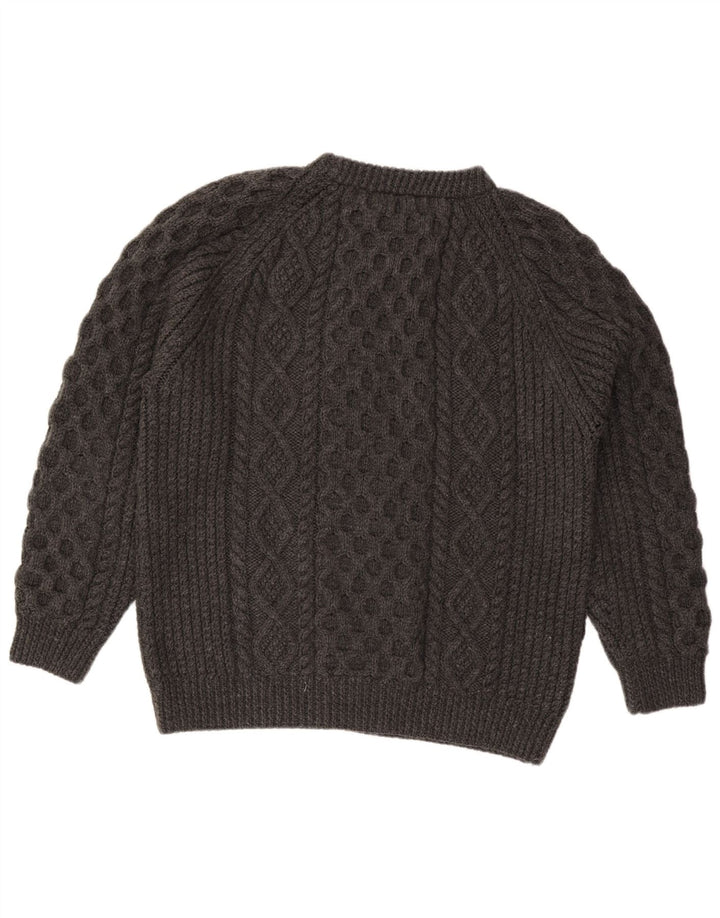 Maglione maglione girocollo da uomo vintage grigio XL