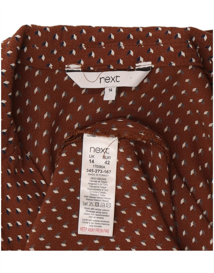 Next Womens Wrap Maxi Dress UK 14 Medium Brown Geometric Viscose