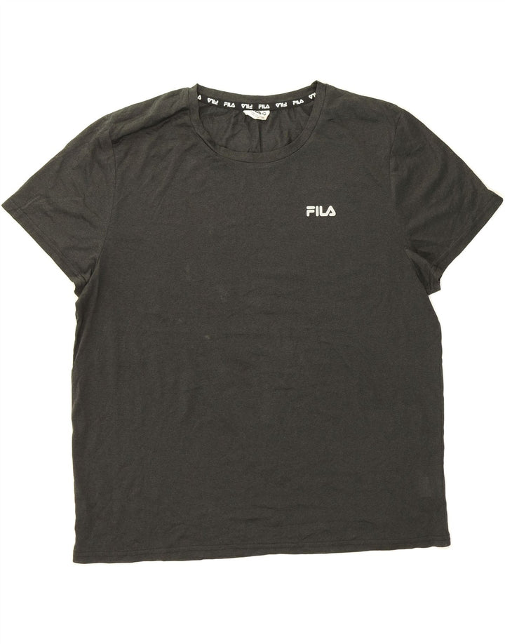 FILA Womens T-Shirt Top UK 22 3XL Grey Polyester Vintage Fila and Second-Hand Fila from Messina Hembry 