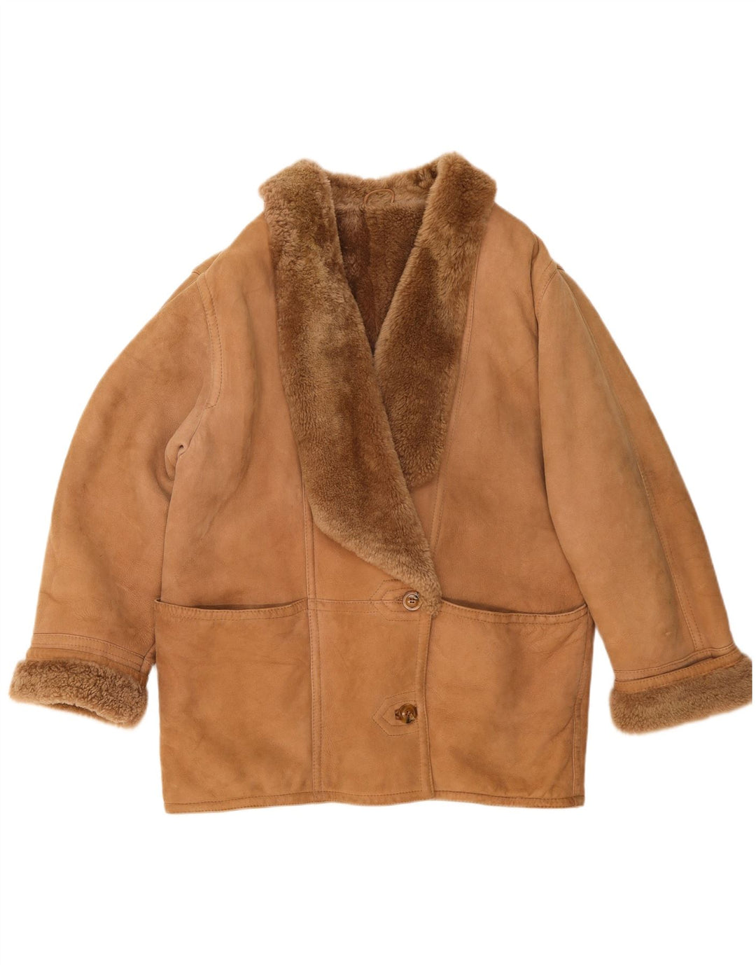 Christia Dame Shearling Jacket UK 20 2XL Beige