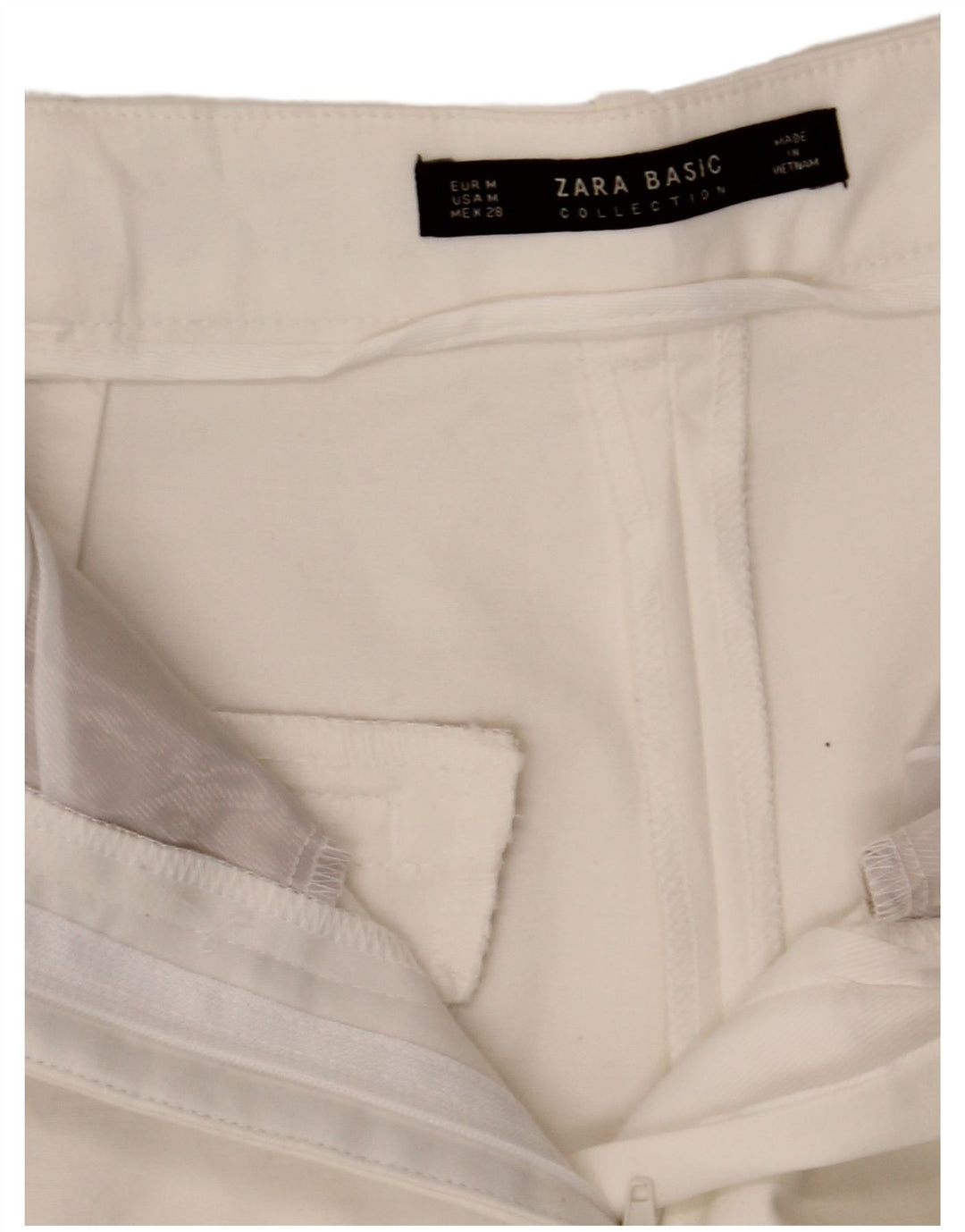 Zara Womens High Waist Chino Shorts Medium W28 White