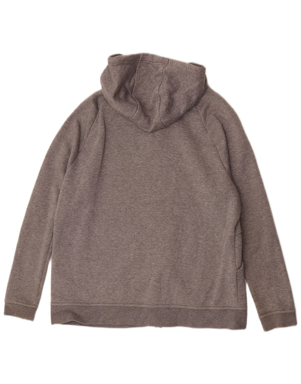 Nike Womens Zip Hoodie Sweater UK 16 Large Grey Cotton