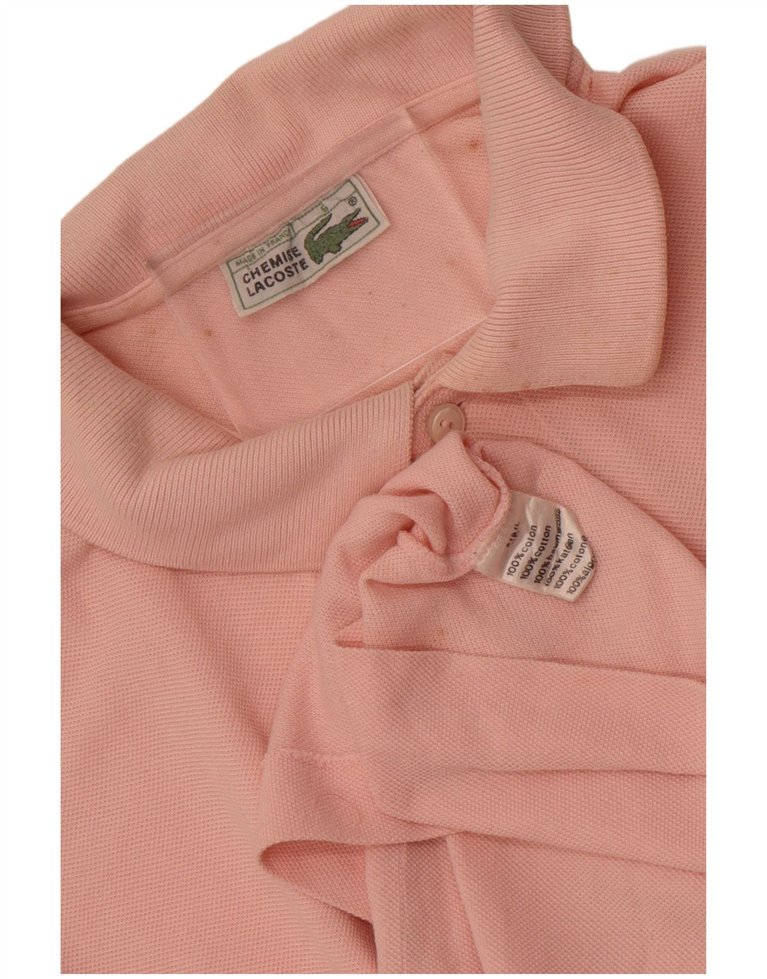 Lacoste Mens Polo Shirt Size 5 Large Pink Cotton