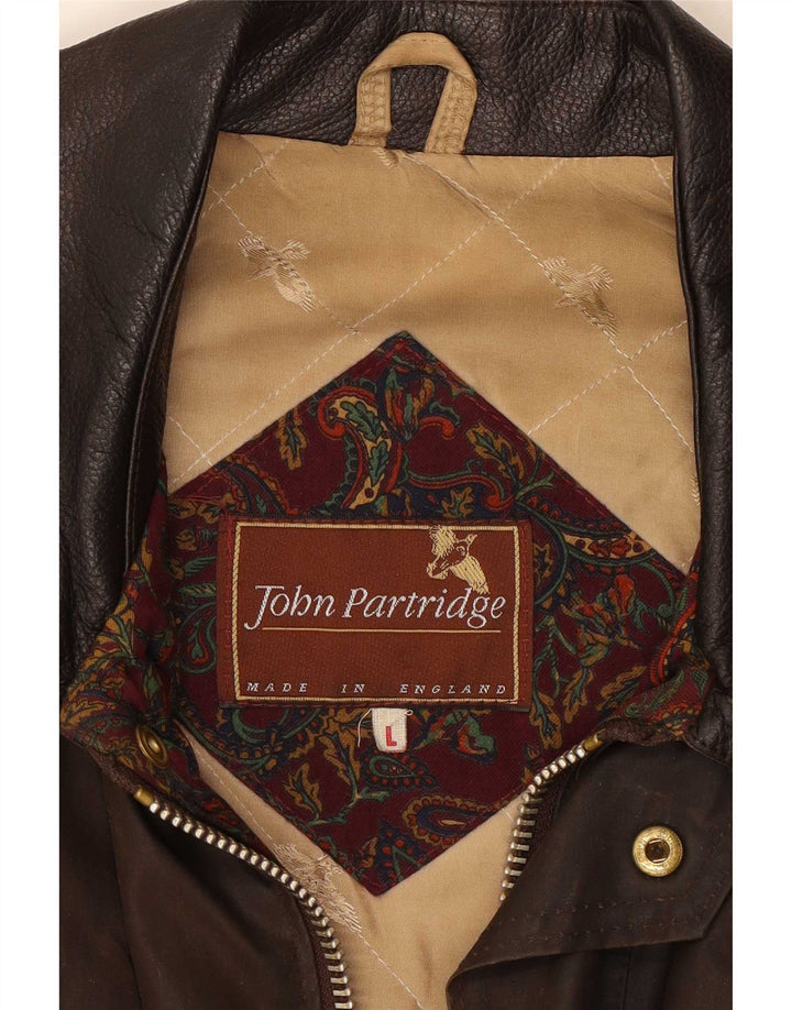 John Partridge Herre vokset bomuldsjakke UK 40 Stor Brun