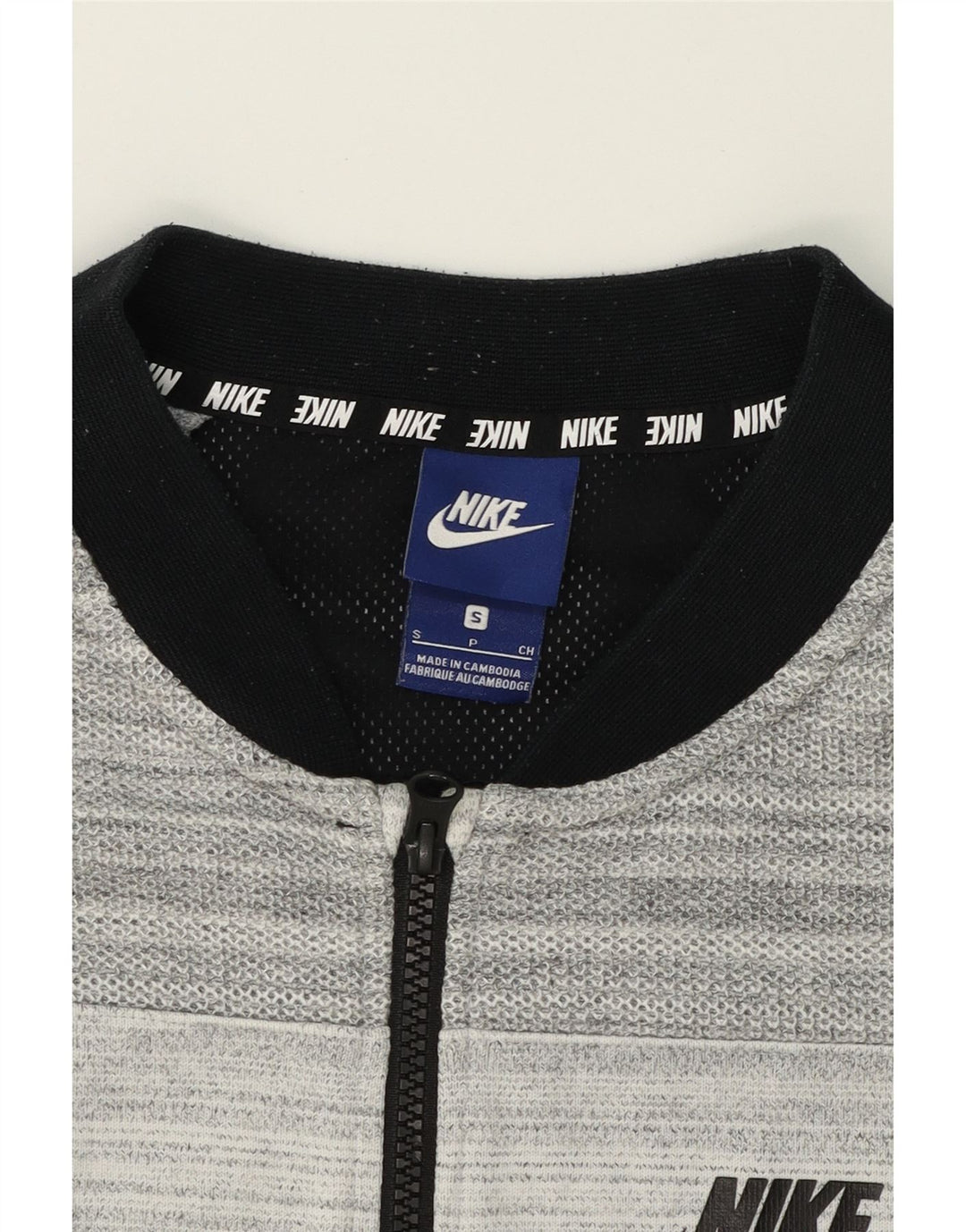 NIKE Mens Tracksuit Top Jacket Small Grey Striped Cotton Vintage Nike and Second-Hand Nike from Messina Hembry 