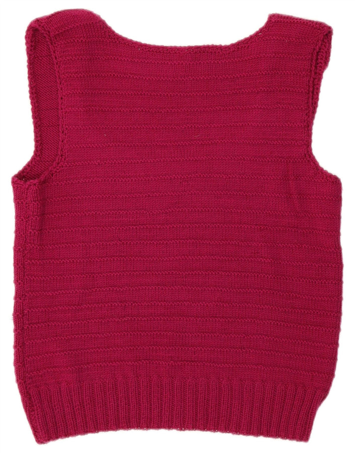 Vintage Dame Vest Tank Top UK 14 Medium Pink