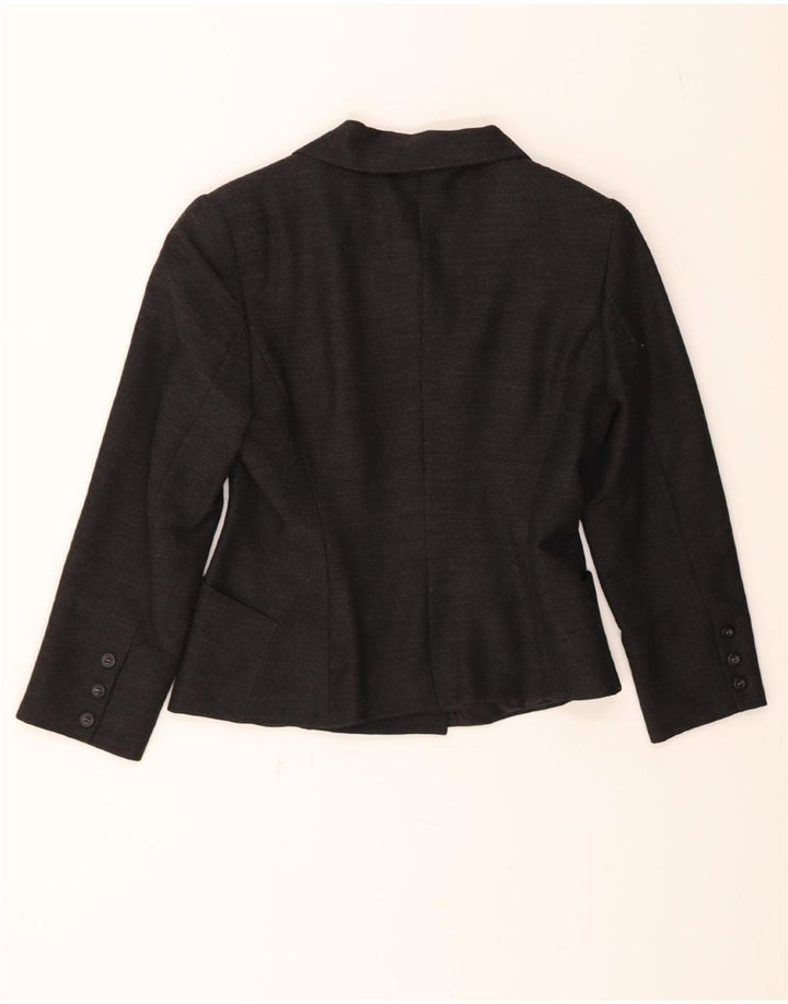 MAGIA Womens Double Breasted Blazer Jacket IT 42 Medium Grey Viscose Vintage Magia and Second-Hand Magia from Messina Hembry 