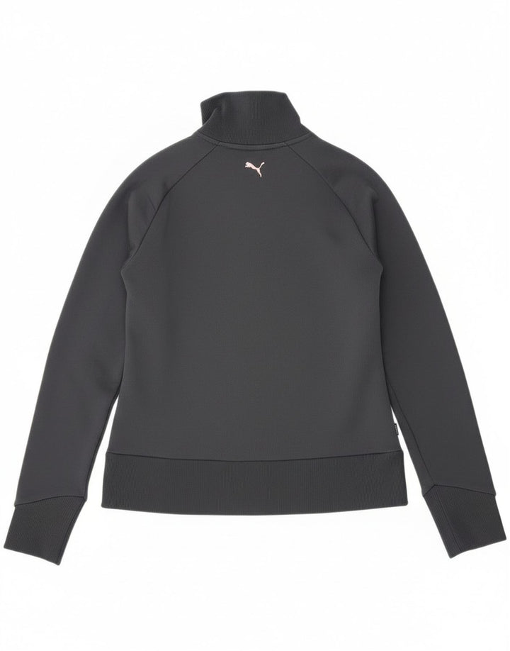 Puma Womens Graphic Tracksuit Top Jacket UK 14 Medium Grey Colourblock