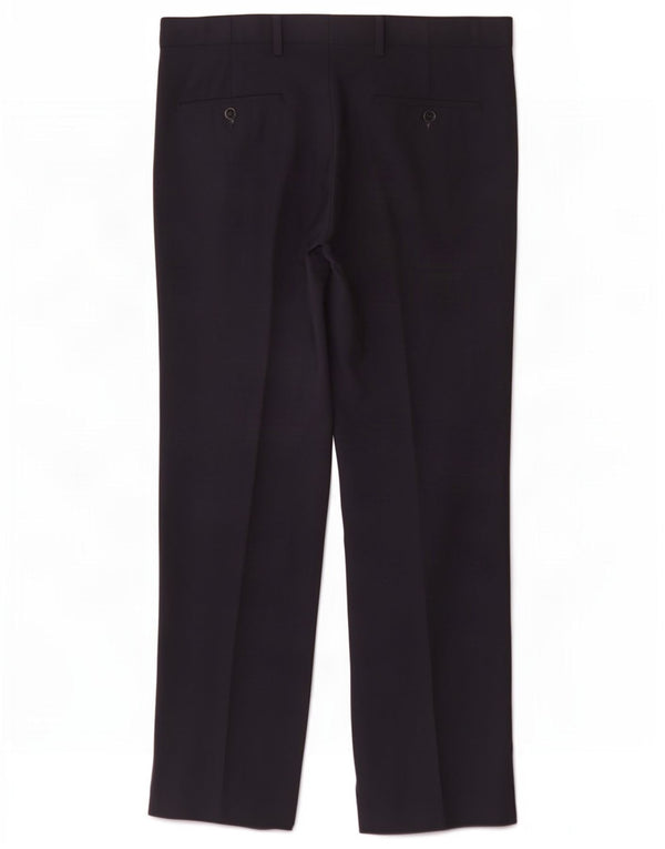 Pantaloni chino regolari da uomo Marks & Spencer W34 L31 poliestere blu navy