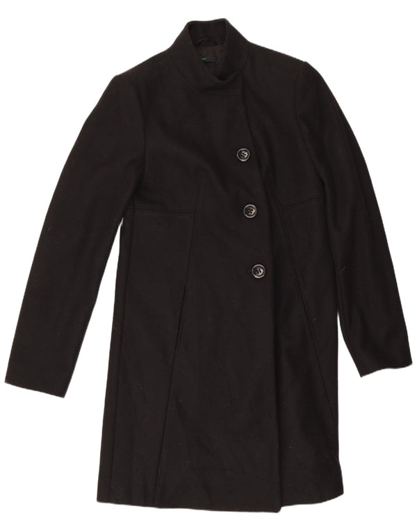 Benetton Dame Overfrakke IT 42 Medium Sort Uld