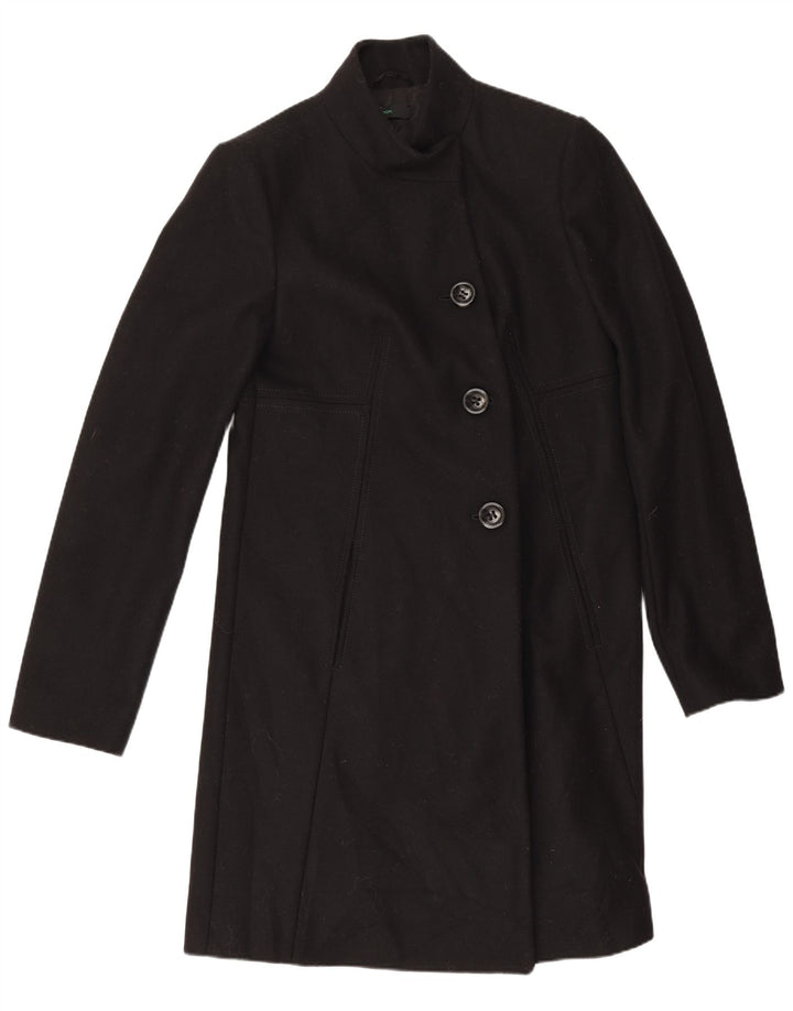 Benetton Dame Overfrakke IT 42 Medium Sort Uld