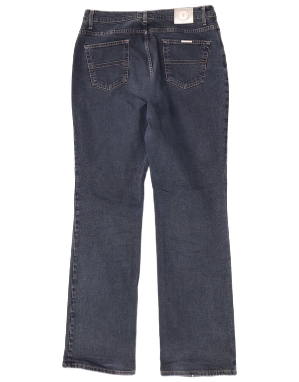 Trussardi Damen-Jeans mit hoher Taille, gerade, W32, L33, blaue Baumwolle