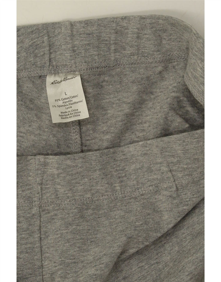 EDDIE BAUER Womens Crop Leggings UK 14 Large  Grey Cotton Vintage Eddie Bauer and Second-Hand Eddie Bauer from Messina Hembry 