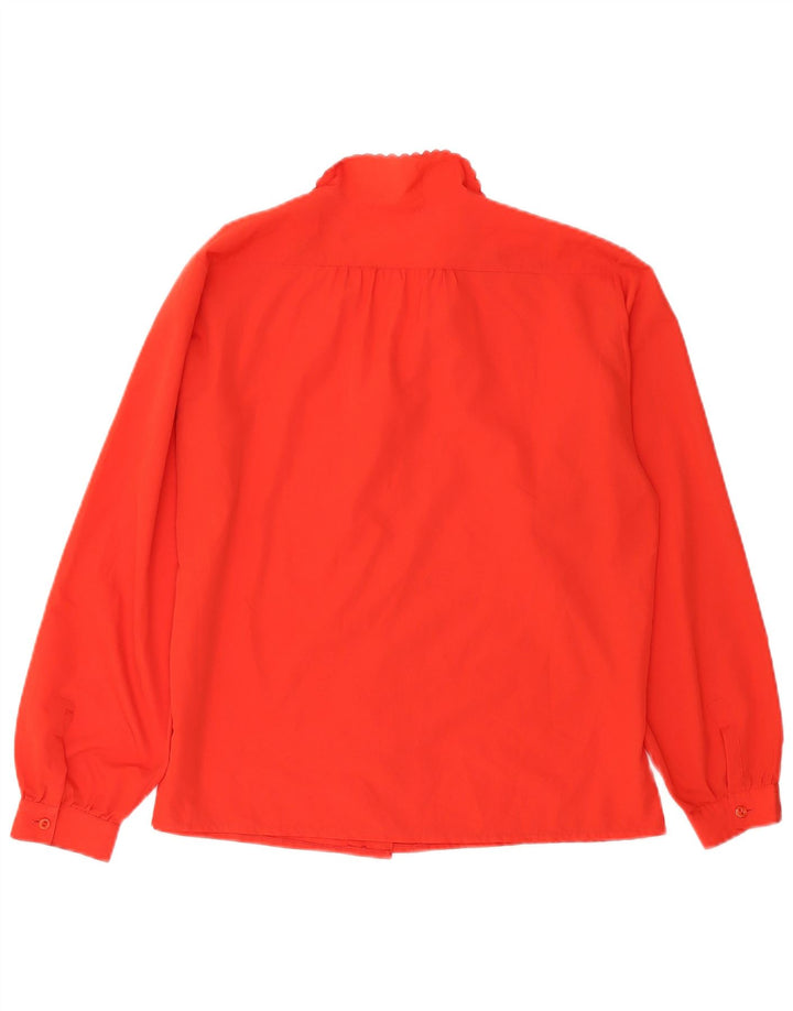 Camicetta camicia vintage da donna UK 16 grande rossa