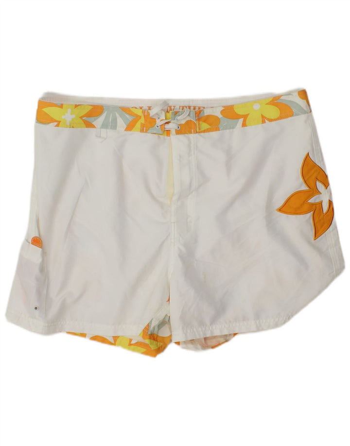 Sundek Costume da bagno grafico da uomo XL Poliestere floreale bianco