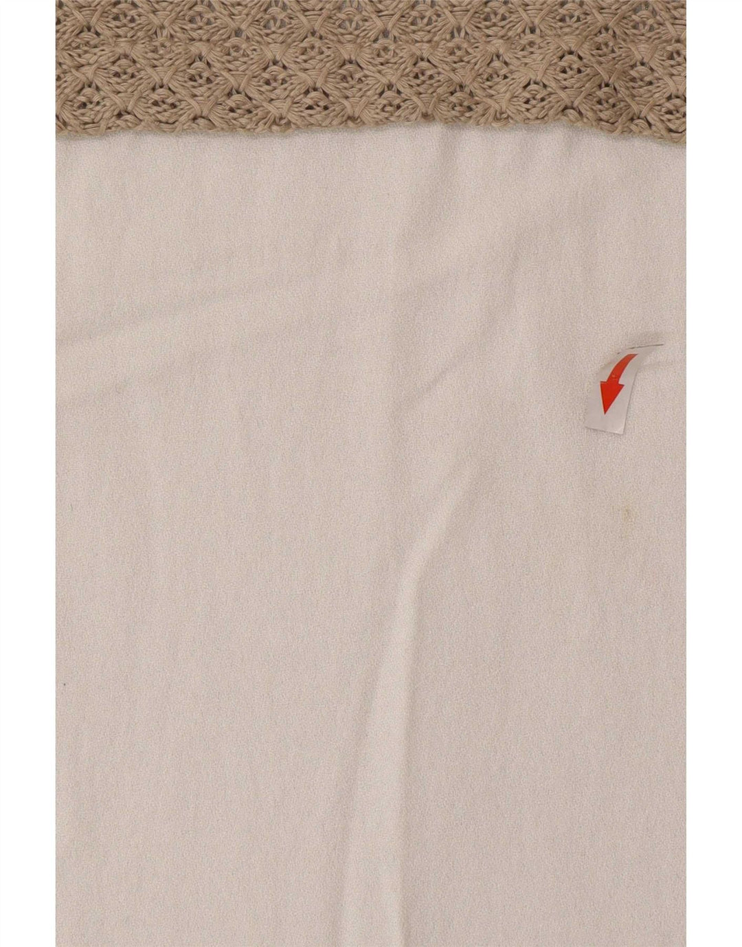 Blusa feminina de crochê Zara Top UK 12 poliéster colorblock bege médio