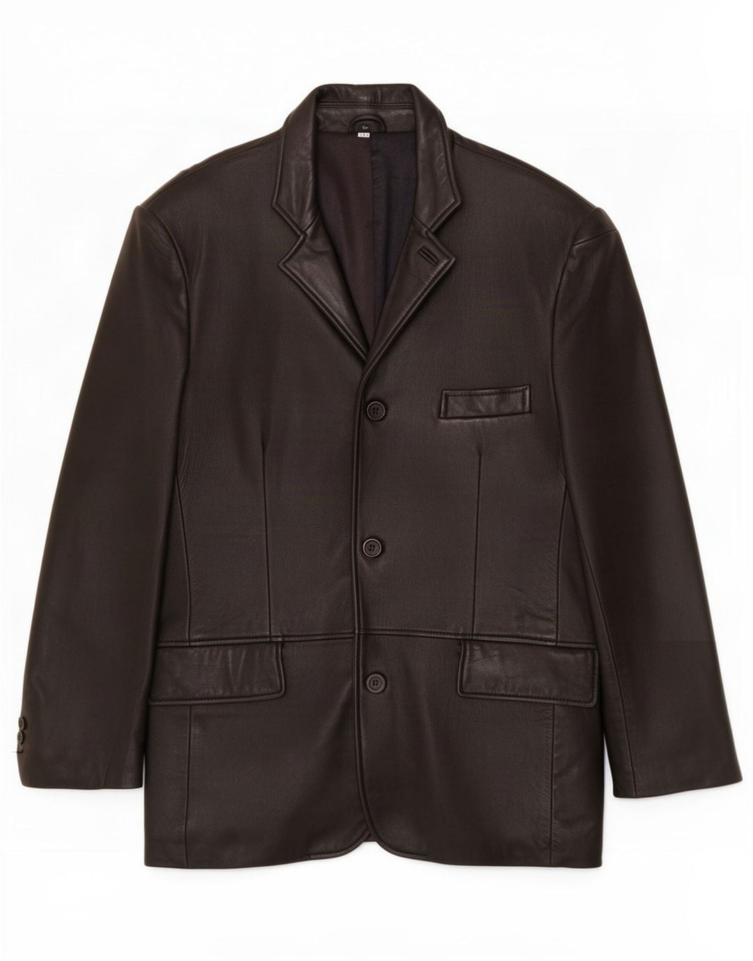 Kartel Herre 3-knaps læderblazerjakke UK 40 Large Black