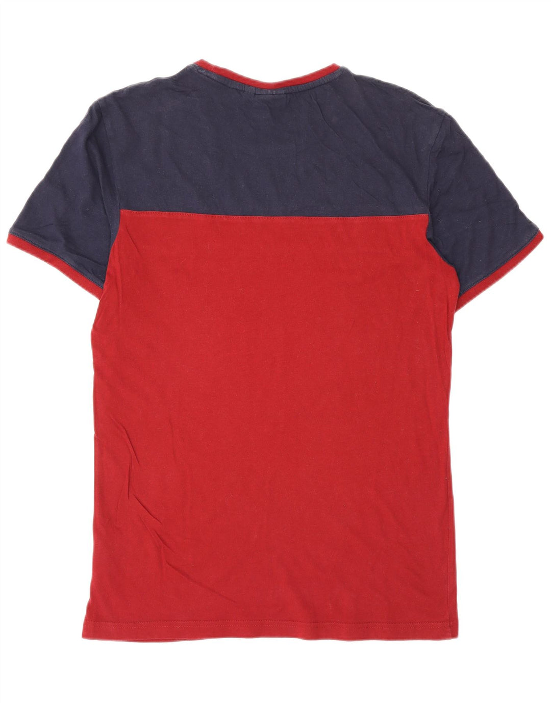 Fila Mens T-Shirt Top Small Red Colourblock Cotton