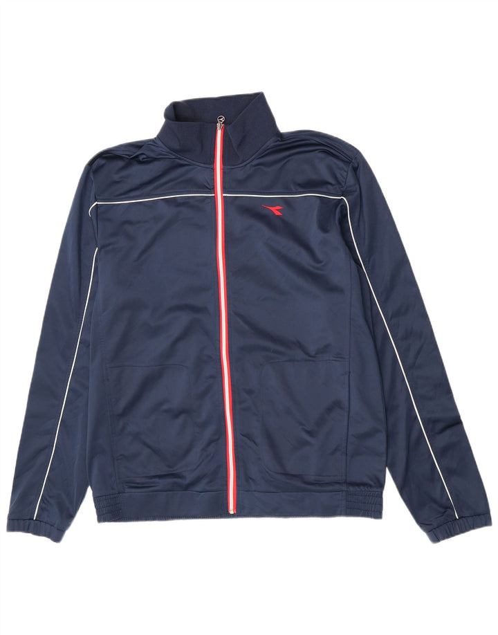 Diadora Herren-Trainingsanzugoberteil, Jacke, 2XL, Marineblau, Polyester
