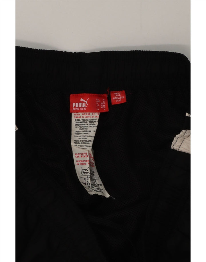 PUMA Mens Tracksuit Trousers Medium  Black Colourblock Polyester