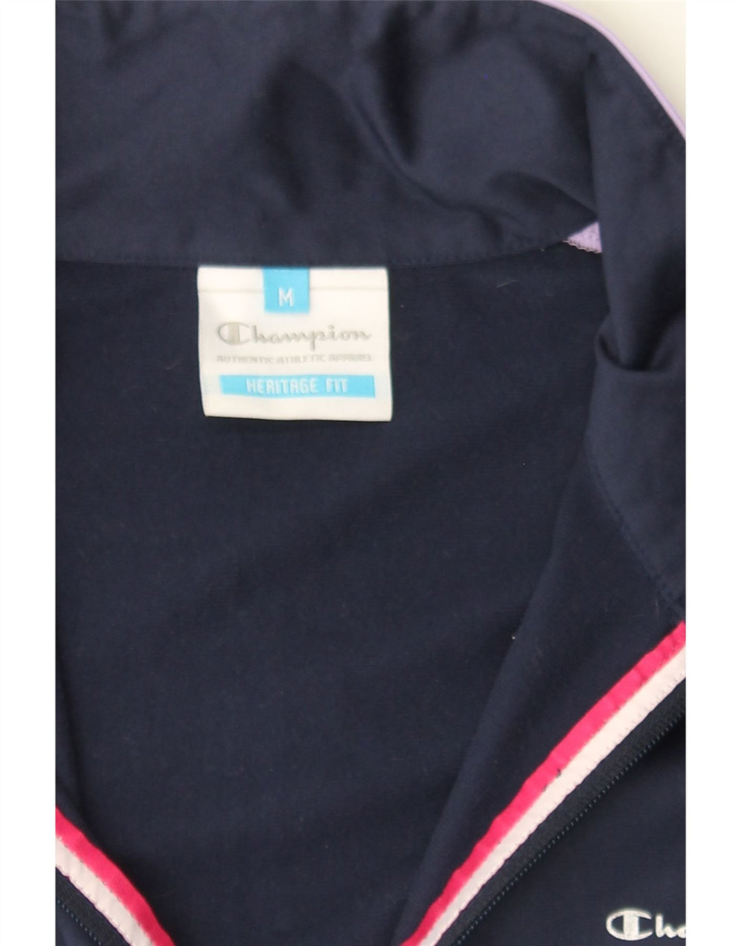 CHAMPION Womens Herritage Fit Tracksuit Top Jacket UK 14 Medium Navy Blue Vintage Champion and Second-Hand Champion from Messina Hembry 