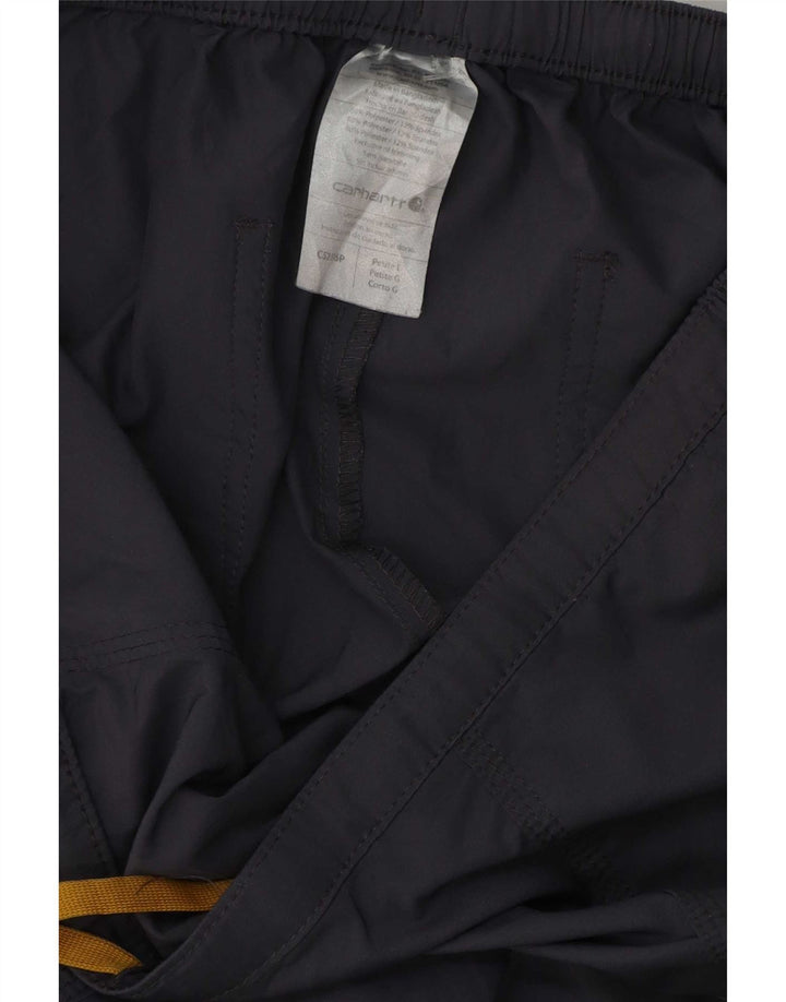 Carhartt Mens Petite Straight Cargo Trousers Large W34 L28 Grey Polyester