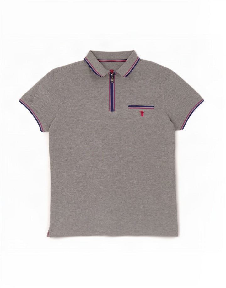 Polo Homme Trussardi Large Gris Rayé Coton