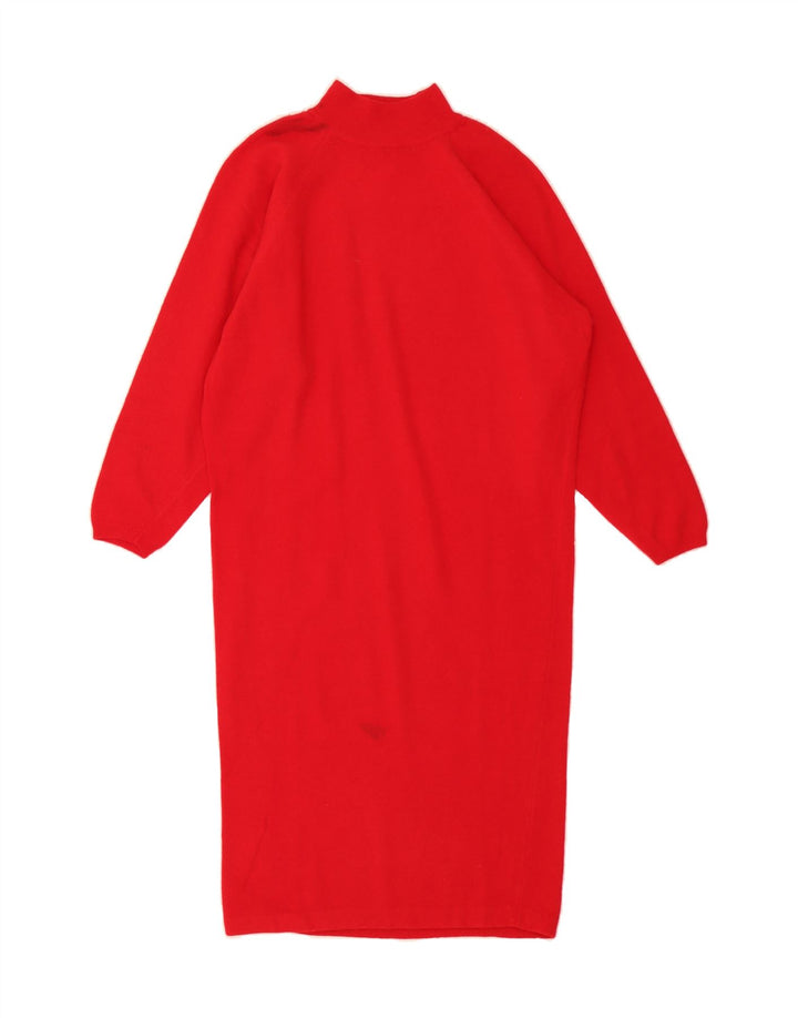 BENETTON Womens 3/4 Sleeve Jumper Dress IT 44 Medium Red Wool Vintage Benetton and Second-Hand Benetton from Messina Hembry 
