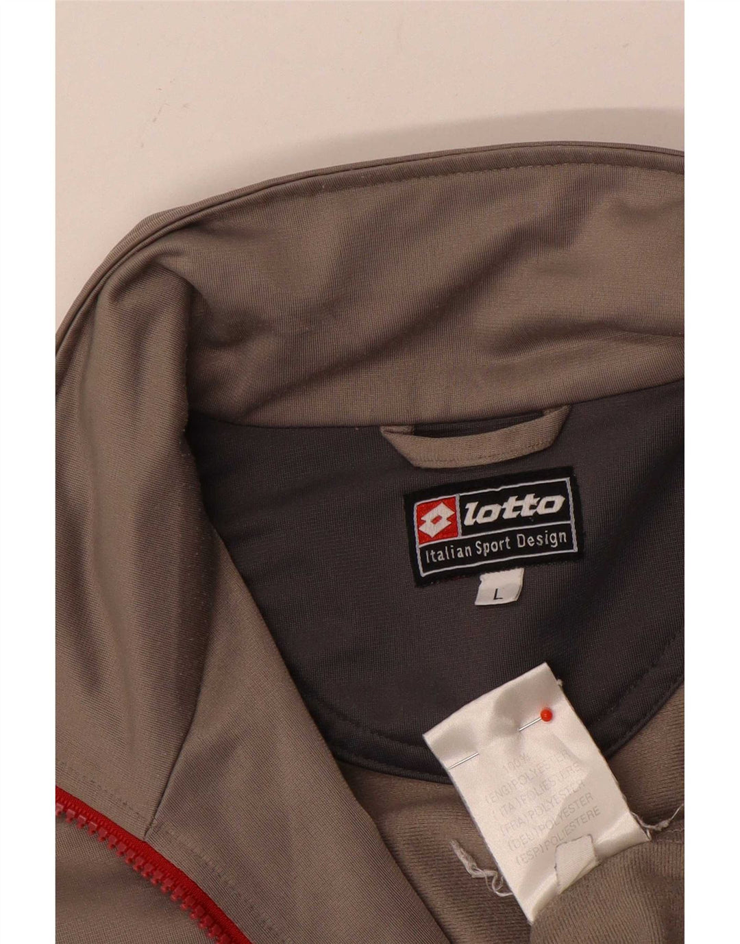 Lotto Mens Tracksuit Top Jacket Large Grey Polyester