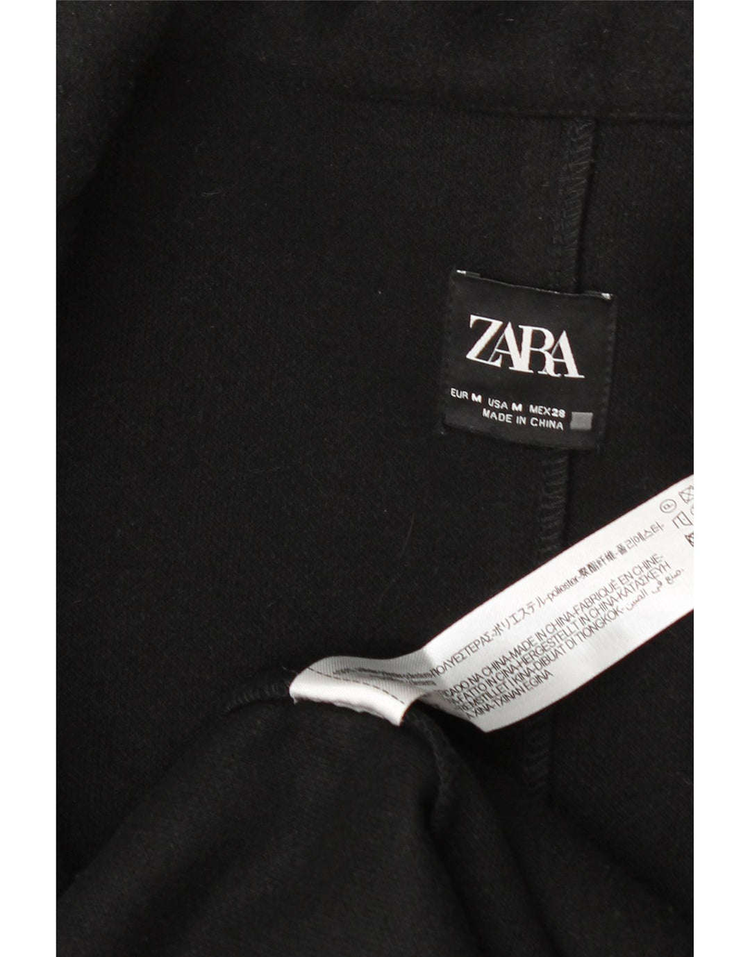 Zara Womens Open Overcoat UK 14 Medium Black Polyester