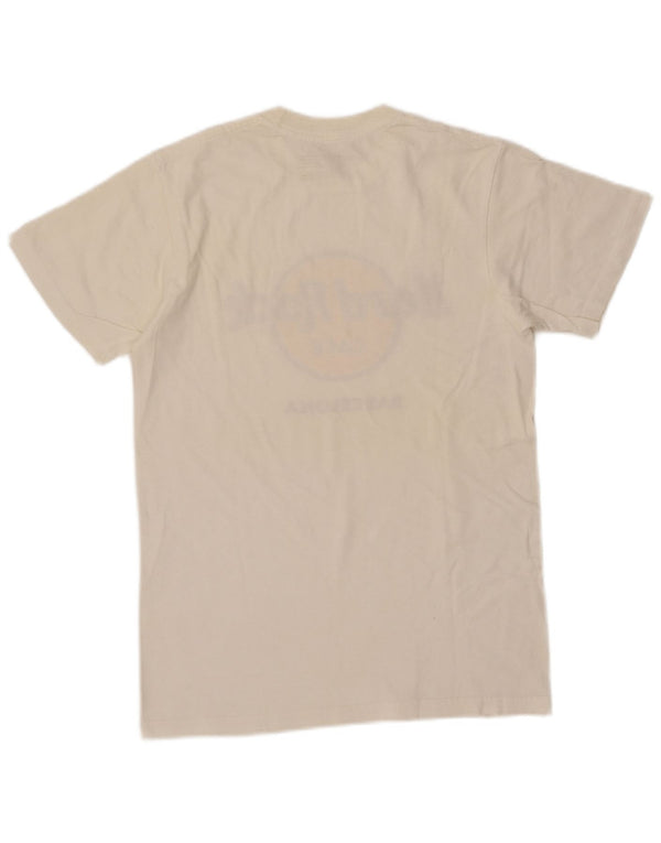 Hard Rock Cafe Mens Barcelona Graphic T-Shirt Top Small White Cotton