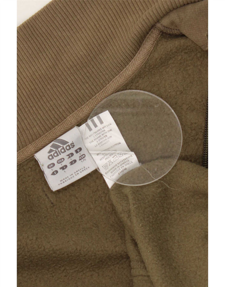 Adidas Mens Tracksuit Top Jacket Large Khaki Cotton
