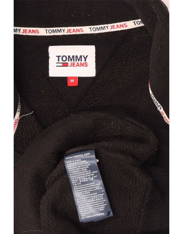 Tommy Hilfiger Mens Zip Neck Fleece Jumper Medium Black Polyester