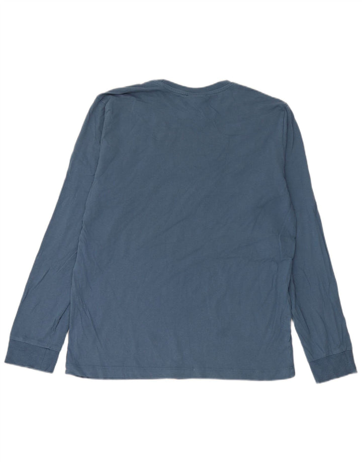 Kappa Mens Graphic Top Manga Longa Médio Algodão Azul