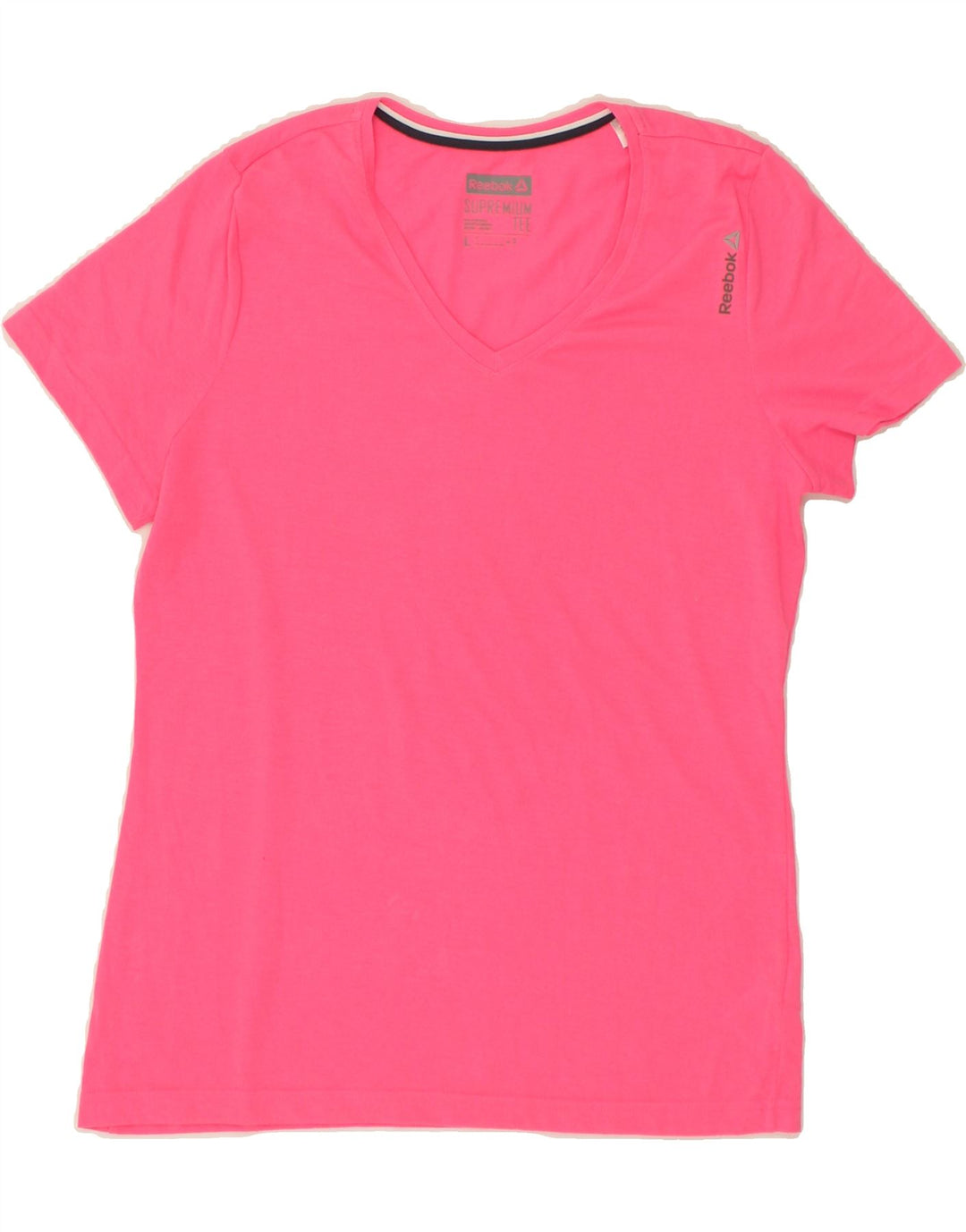 REEBOK Womens T-Shirt Top UK 14 Large Pink Polyester Vintage Reebok and Second-Hand Reebok from Messina Hembry 